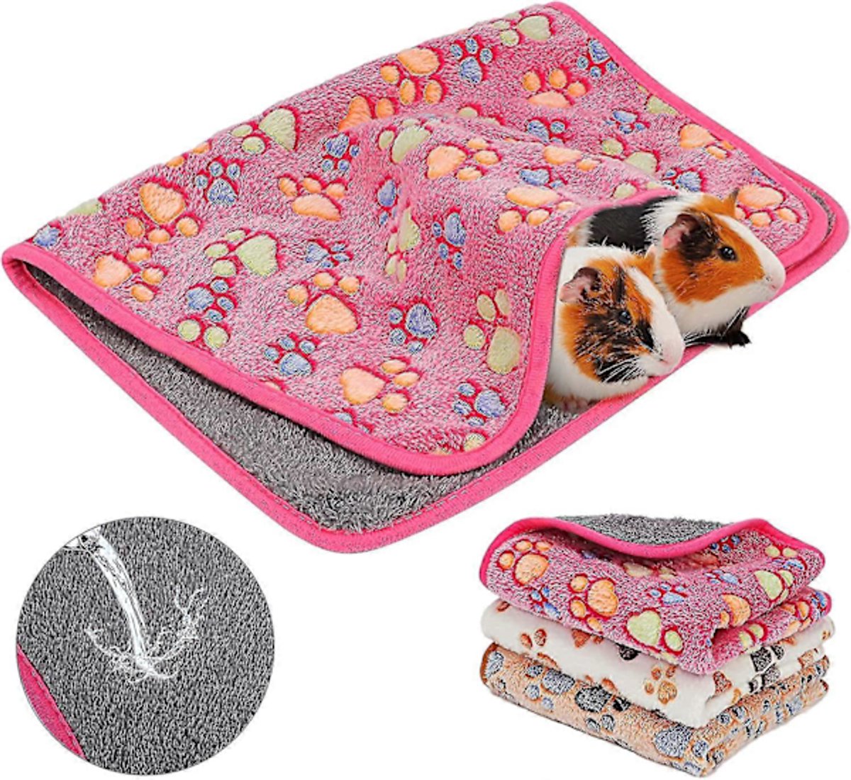 Pet Blankets - Washable 3-Pack Pet Cage Blankets - For Small Animals