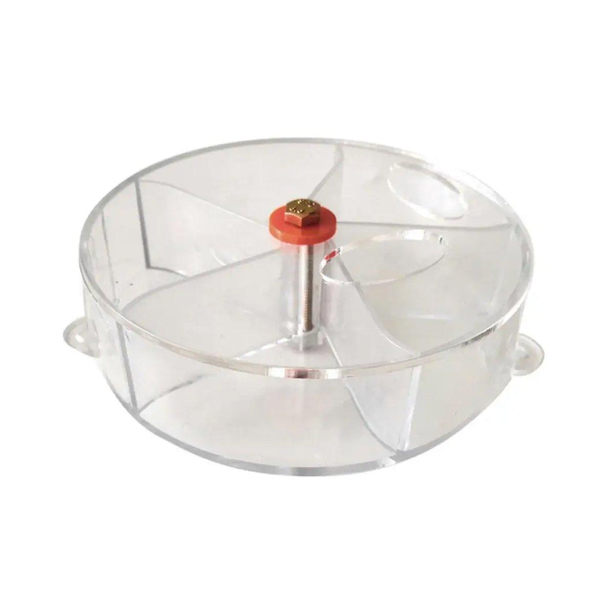 Parrot Foraging Toy Bird Chew Wheel Food Dispenser Divider Box Cage Accessory - Transparent