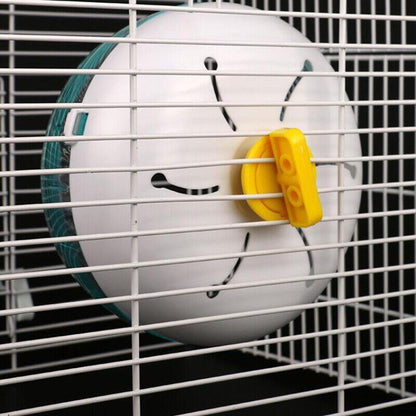 Blue Hamster Guinea Pig Running Disc Cage Accessories Running Round Wheel Pet Toys - 12CM