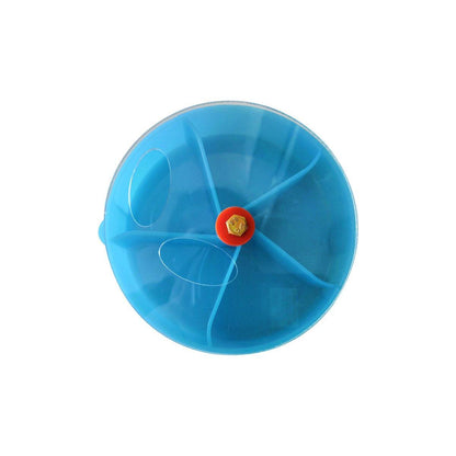 Parrot Foraging Toy Bird Chew Wheel Food Dispenser Divider Box Cage Accessory - Transparent