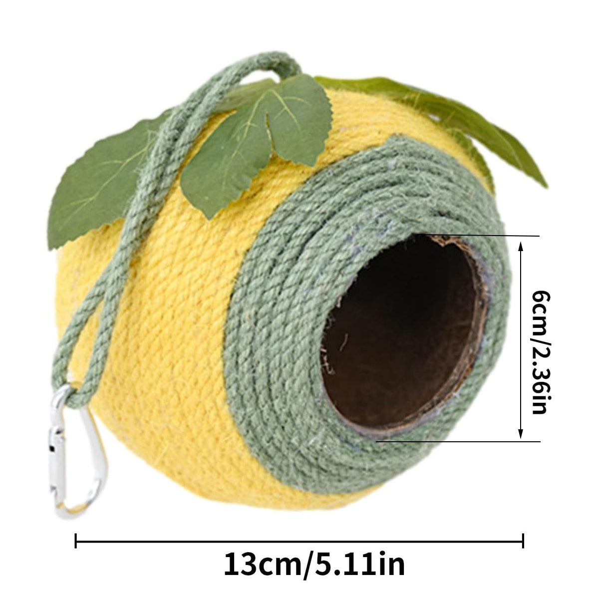 Bird Nest Parrot Nest Coconut Shell Braided Twine Colourful Cage Hanging Bed - White-Green-Screw Model