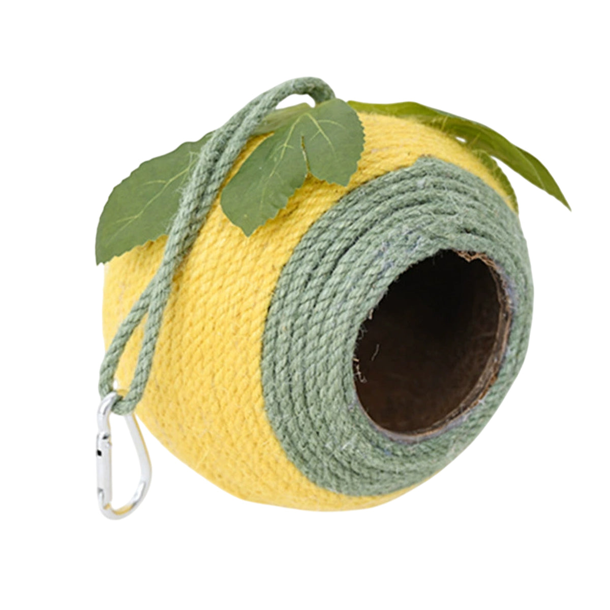 Bird Nest Parrot Nest Coconut Shell Braided Twine Colourful Cage Hanging Bed - White-Green-Screw Model
