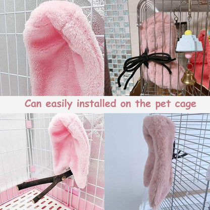 Cozy Bird Blanket Shawl Parrot Snuggle Cabin Plush Hanging Cotton Nest Bedding - Grey-S Size