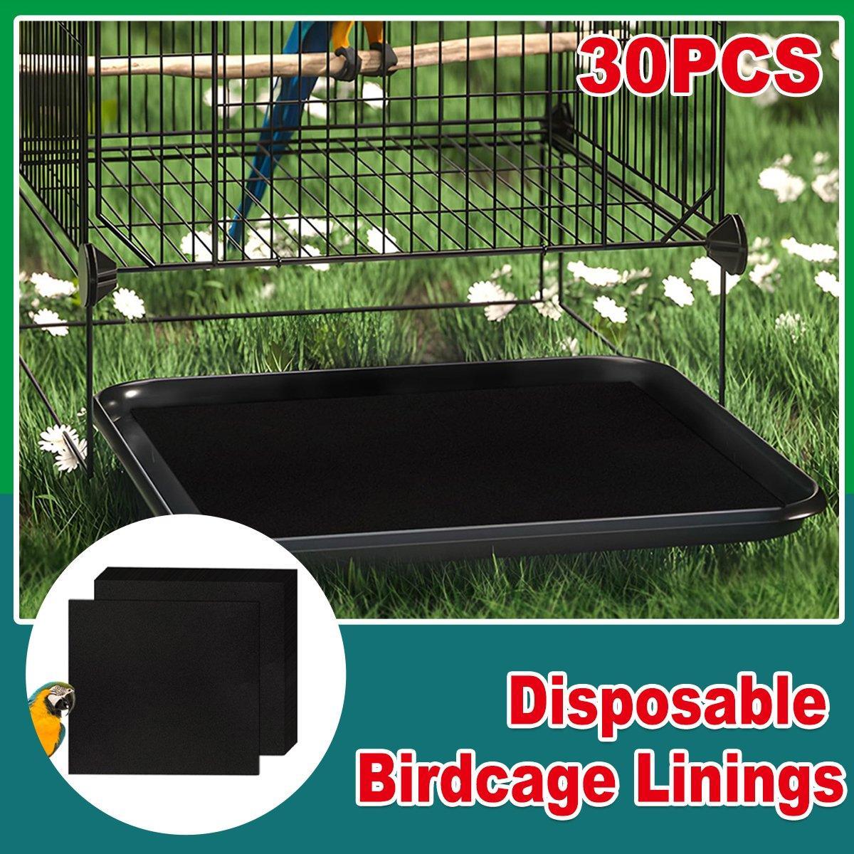 30pcs Disposable Birdcage Liner Pads Pet Cage Liner Bedding for Birds and Parrot