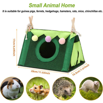 Hamster Tent Small Pet Hideout Pig Possum House Cool Triangle Nest Shelter - Blue