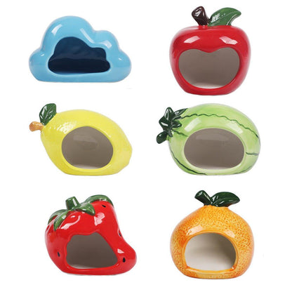 Ceramic Hamster Nest Shelter Landscaping Supplies Small Animal Hideout House - Cloud