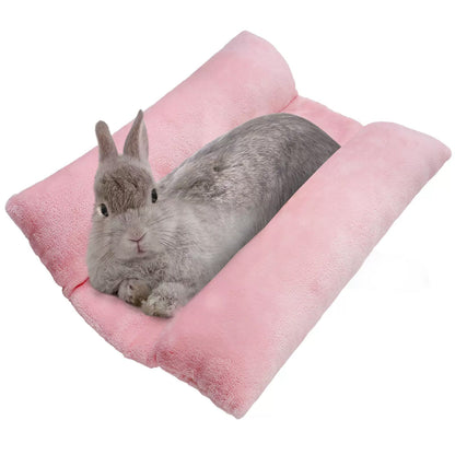 Small Animal Bed Cushion Plush Sleeping Mat for Pet Carrier Cage Nest Hamster - Pink