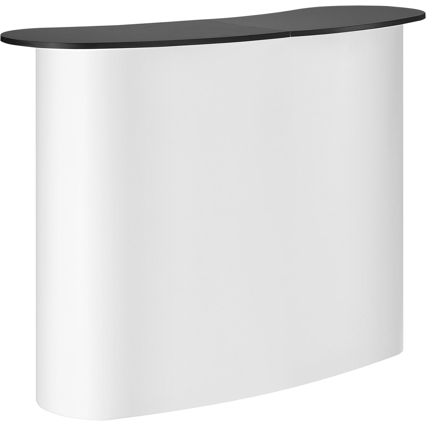 VEVOR Portable Tradeshow Podium Table, 1300 x 465 x 950 mm, Display Exhibition Counter Stand Booth Fair with Wall, Foldable Promotion Retail Bar Table Pop Up Podium with Storage Rack, Carrying Bag